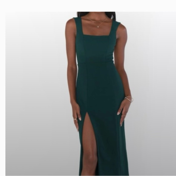 Show Me Your Mumu Eden Midi Dress in Emerald Stretch (Size Medium) - Picture 3 of 5